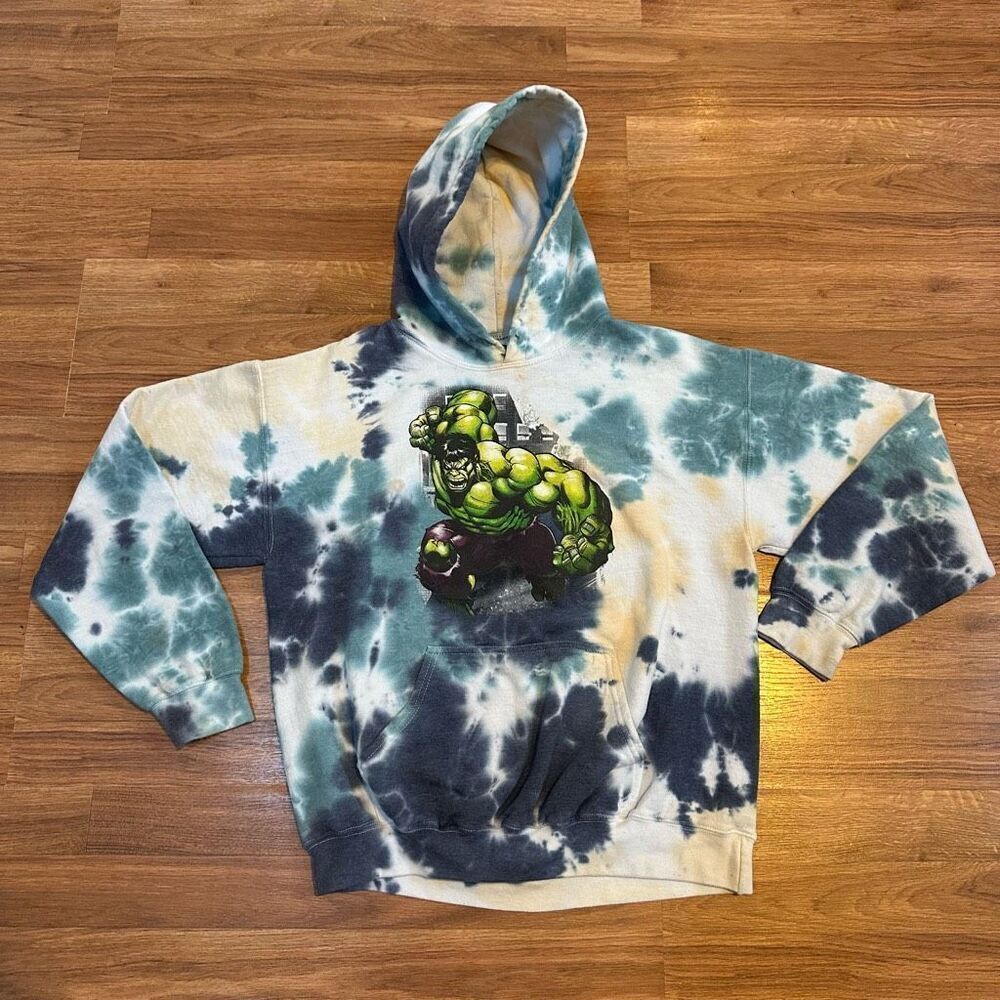 Marvel Avengers Character Tie Dye Hoodie Sweatshirt | Men Size Medium
